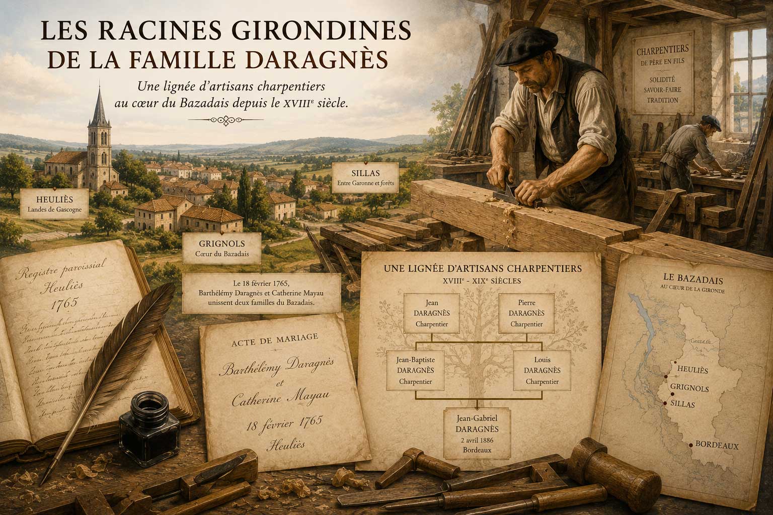 Les racines girondines de la famille Daragnès
